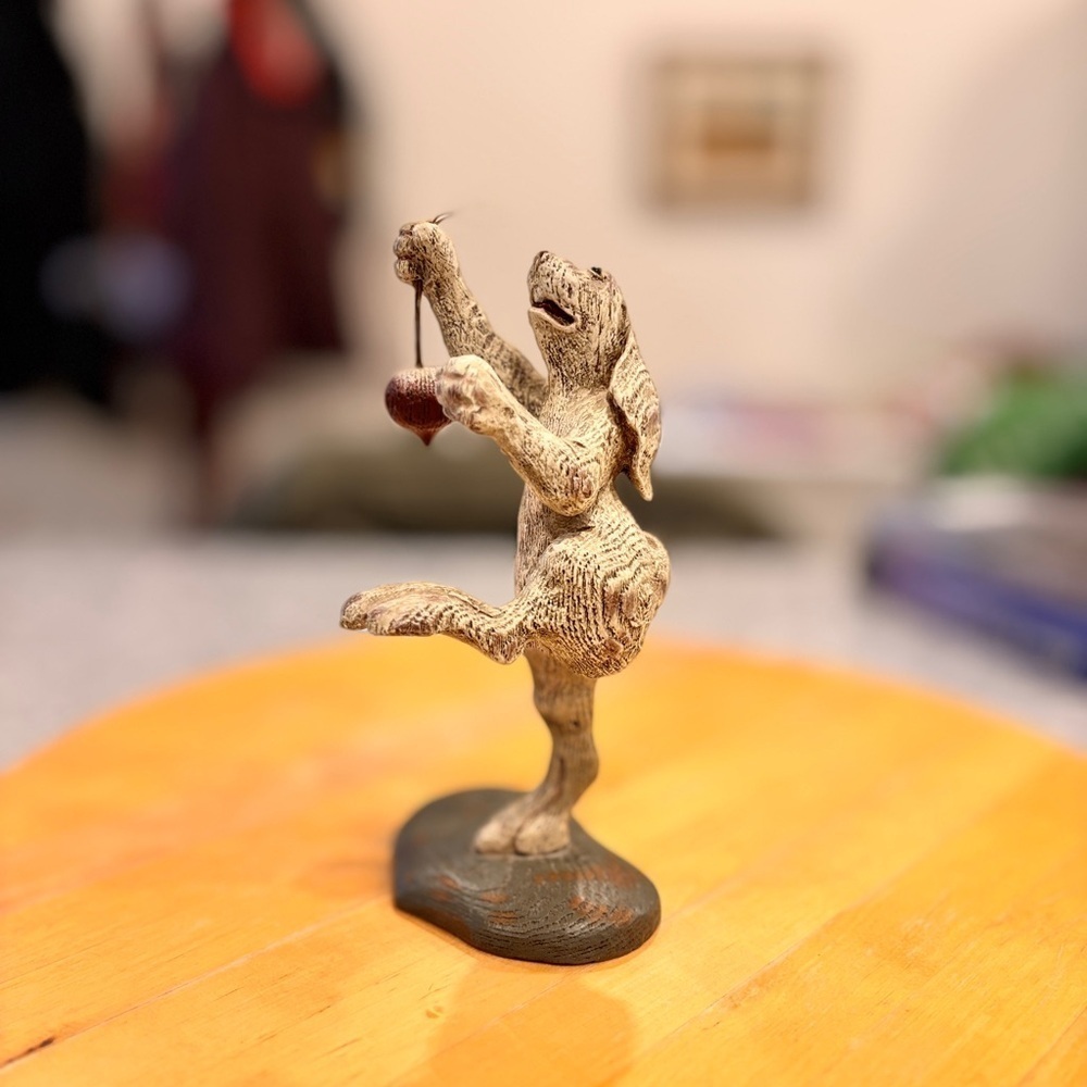 American Chestnut Folk Art Decorative Rabbit Figurine